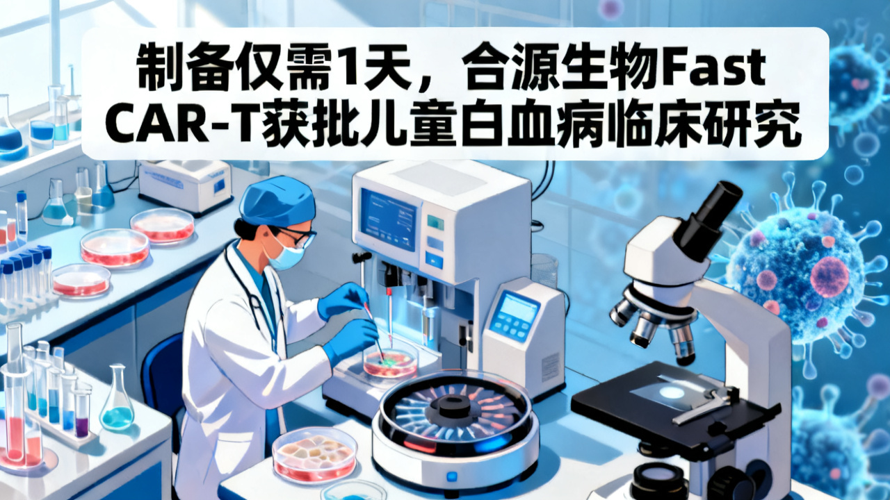 制备仅需1天,合源生物Fast CAR-T再闯临床,这次瞄准儿童白血病