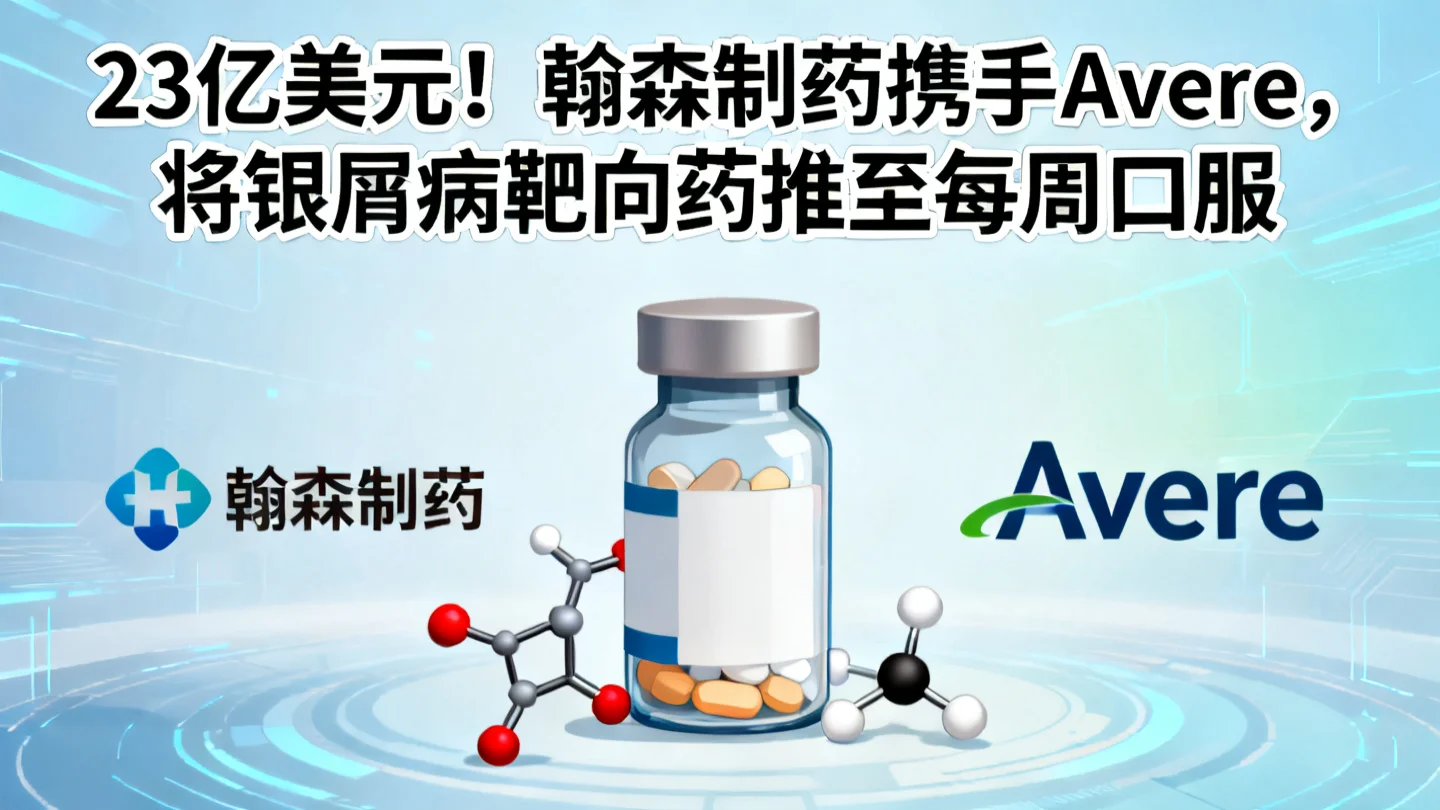 23亿美元!翰森牵手Avere,把银屑病靶向药卷到“每周口服”