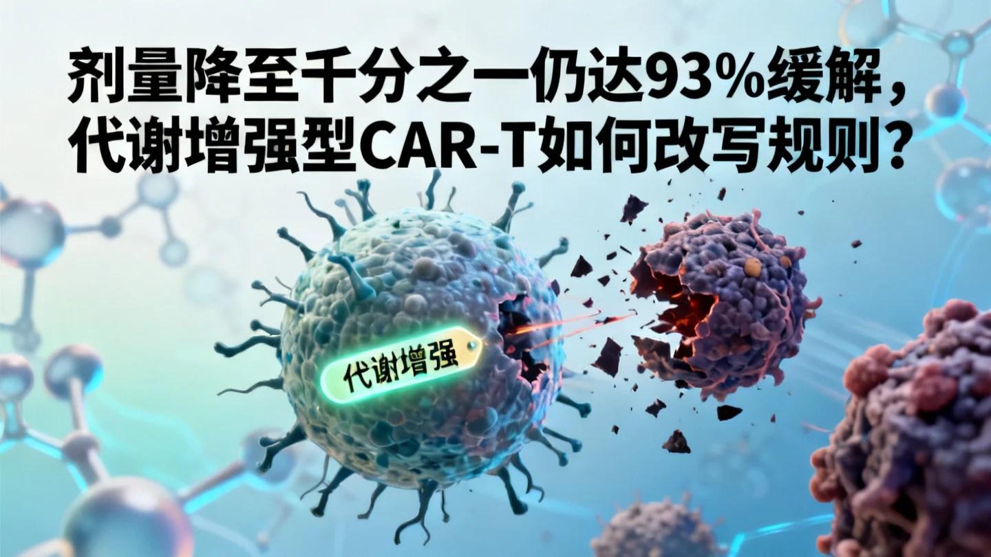 剂量降至千分之一仍达93%缓解,代谢增强型CAR-T如何改写规则?
